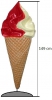 Použitý zmrzlinový kornout malý točený 149cm - reklamní poutač vanilka/jahoda